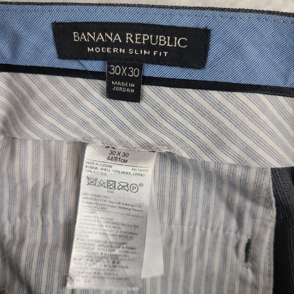 Banana Republic Pants Mens 30x30 Dark Gray Modern Slim Fit Trousers Dress Slacks - Picture 7 of 13